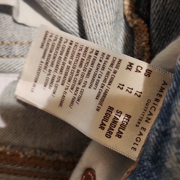 ❤️ AMERICAN EAGLE HIGH RISE WIDE LEG STOVEPIPE JEANS, 12 (31) - Picture 8 of 9